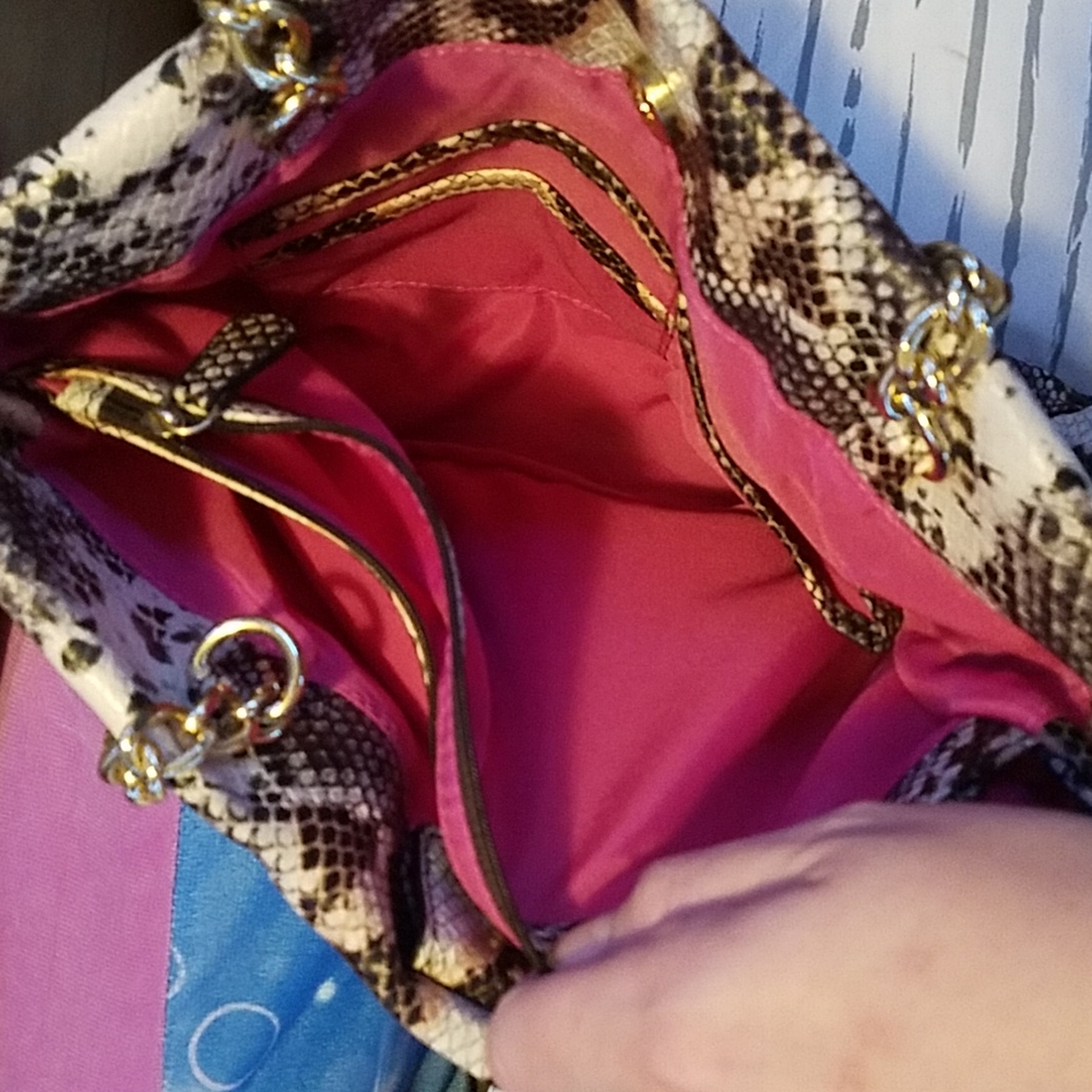 Nicole Miller Snake Pattern Tote Bag - Picture 3 of 9